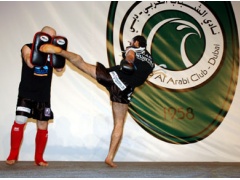 Muaythai demonstration in Al Shabab club during the dinner held in honor of Mr. Yousef Al Serkal