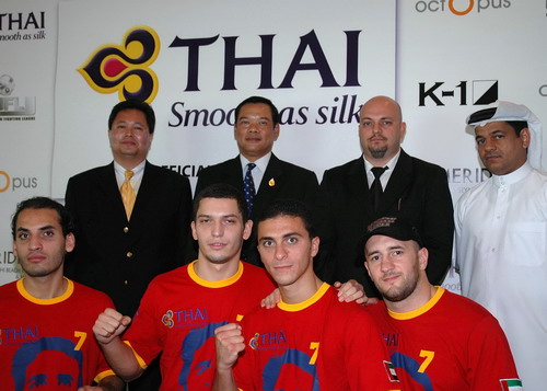 At KHAN press conference: 1) Manan Boonyachai, Pasan Teparak, Vladimir Burdun, Mohammed Abbas; 2) Ahmed Saadi, Malik Omarov, Najmeddin Al Hadad, Magomed Suleymanov. At KHAN press conference: 1) Manan Boonyachai, Pasan Teparak, Vladimir Burdun, Mohammed Abbas; 2) Ahmed Saadi, Malik Omarov, Najmeddin Al Hadad, Magomed Suleymanov.